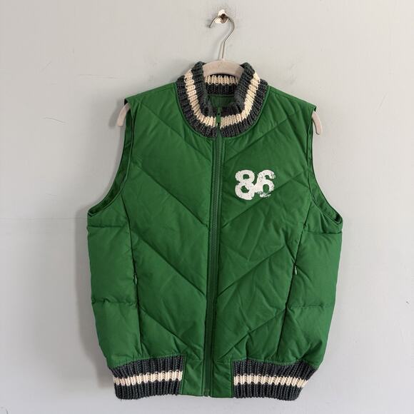 Victoria’s Secret Pink True Pink Love Y2K Green Zip Puffer Vest - Picture 3 of 7